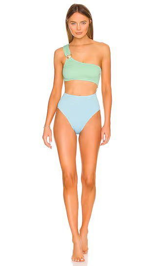 Scallop Maillot One Piece in Mint Sky Multi | Revolve Clothing (Global)