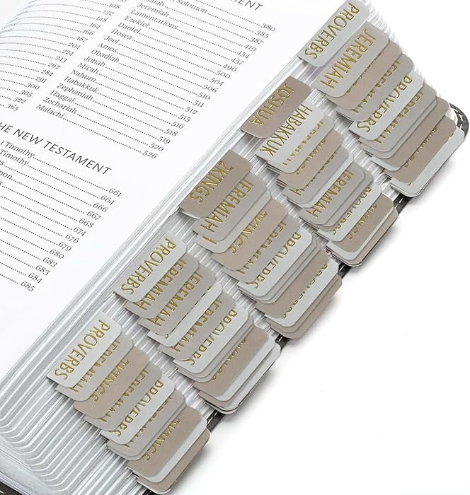 Tabs for Bible \u2013 Laminated Bible Tabs for Easy Navigation, Neutral Bible Tabs with Gold Lett... | Amazon (US)