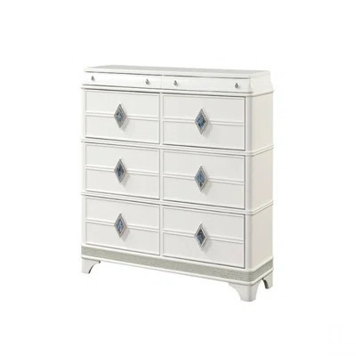 Modern Style 6- Drawer Dresser Made With Wood, Hidden Jewelry Drawer And Crystal Accents | Wayfair North America