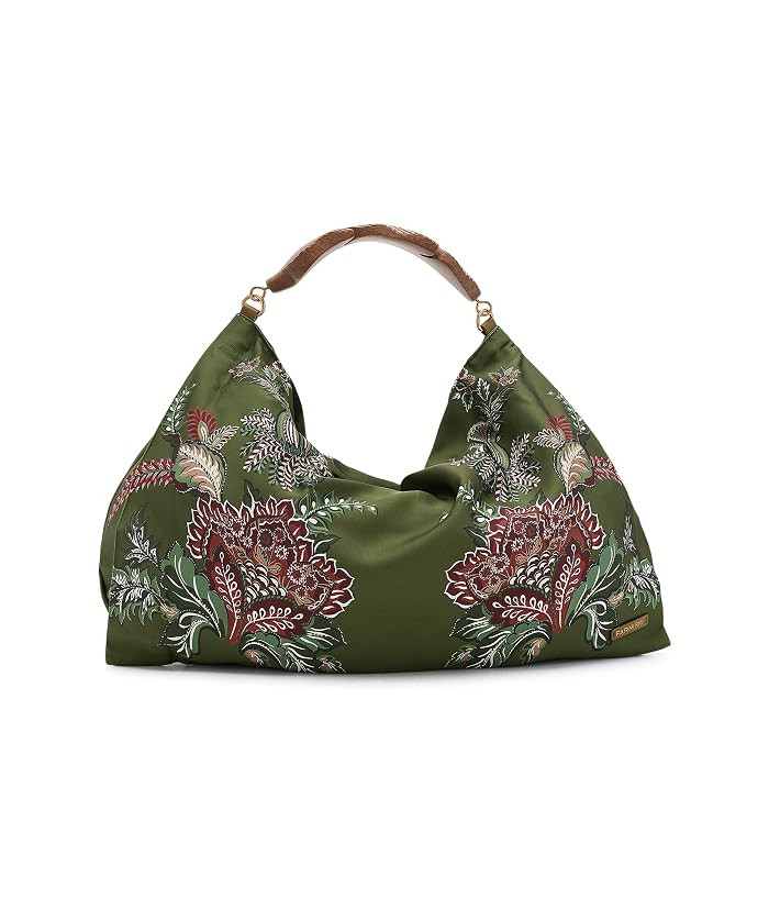 FARM Rio Scarf Hobo Bag Women's Handbags Birds Refuge Dark Red, Polyester/Wood | Zappos.com