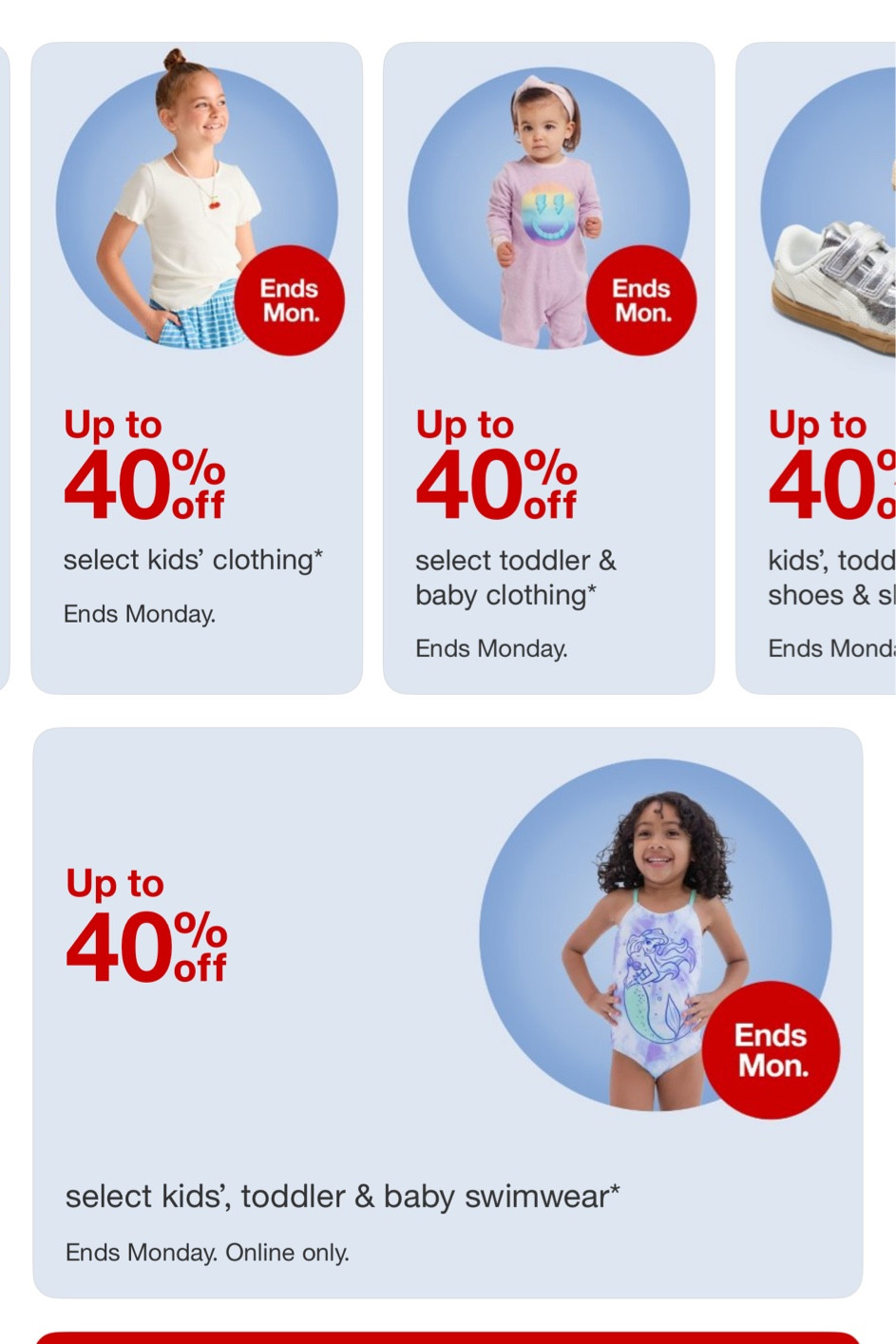 Target 40% off clothing sale! Time to stock up for summer!! 

#LTKFamily #LTKBaby #LTKKids
