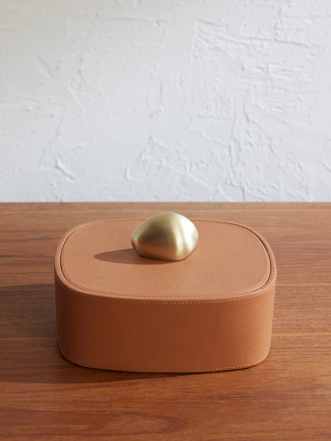 Assouline pebbled leather trinket box