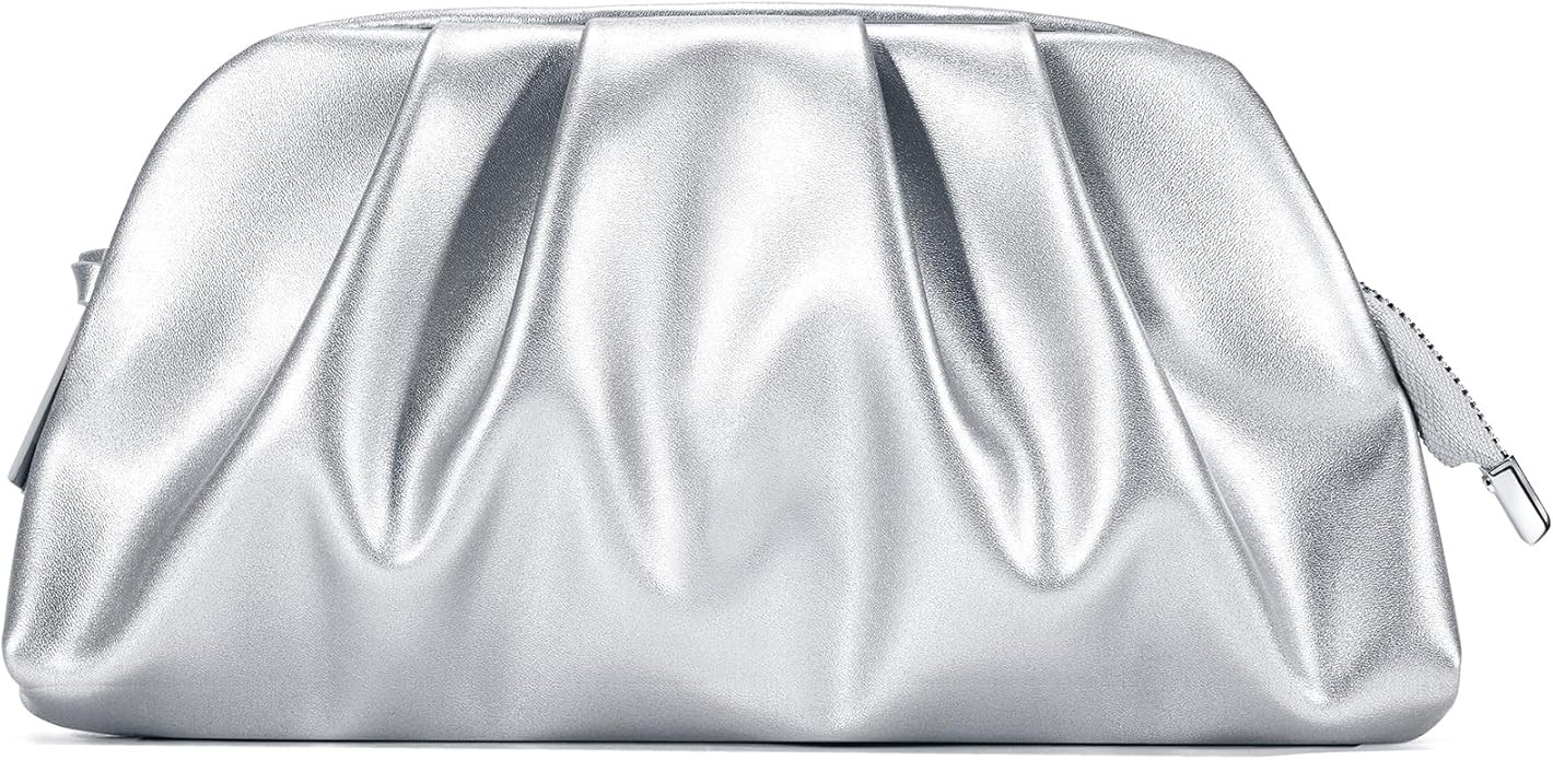 SWEETV Dressy Vegan Leather Clutch Purse for Women Formal, Soft Pleated PU Evening Clutch for Wed... | Amazon (US)