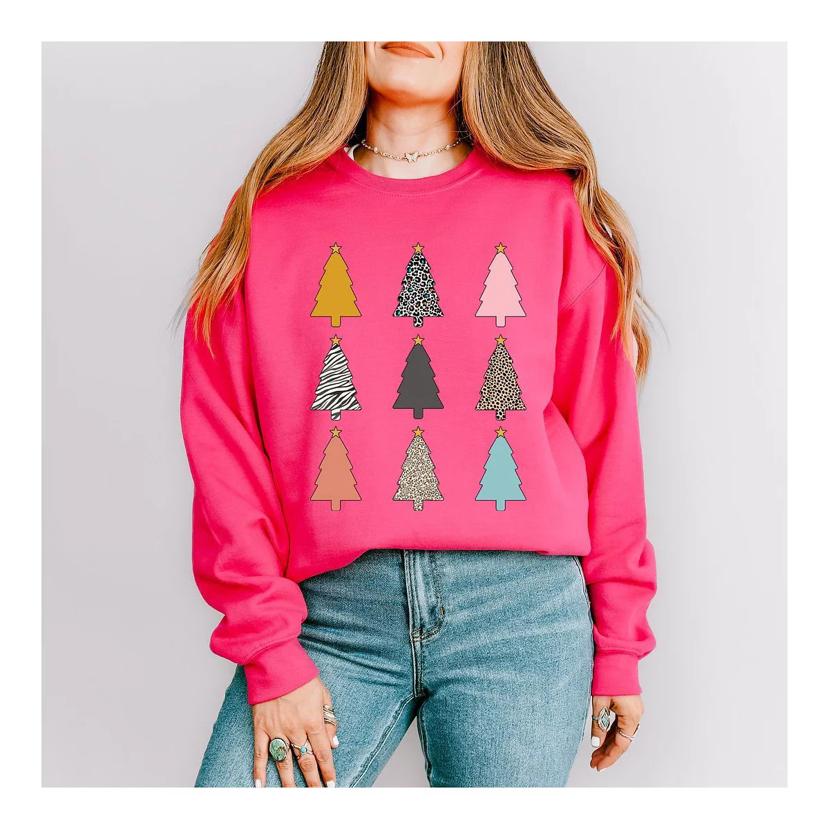 Simply Sage Market Women's Graphic Sweatshirt Colorful Christmas Tree Chart | Target