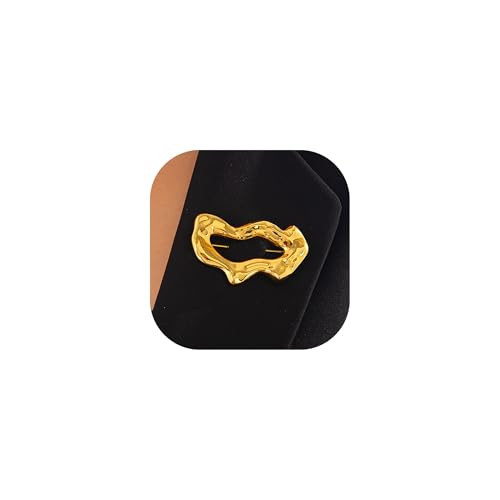 Gold Statement Simple Hollow Brooch Pin for Women Gold|Silver Vintage Unique Simple geometric metal irregular brooch Elegant Dresses Suits Accessories Brooches Jewelry Gift for Women (A-Gold) | Amazon (US)