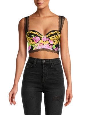 Versace Baroque Twill Crop Top on SALE | Saks OFF 5TH | Saks Fifth Avenue OFF 5TH
