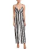 Avec Les Filles Dresses Women's Striped Jumpsuit, Black/Ivory, 8 | Amazon (US)