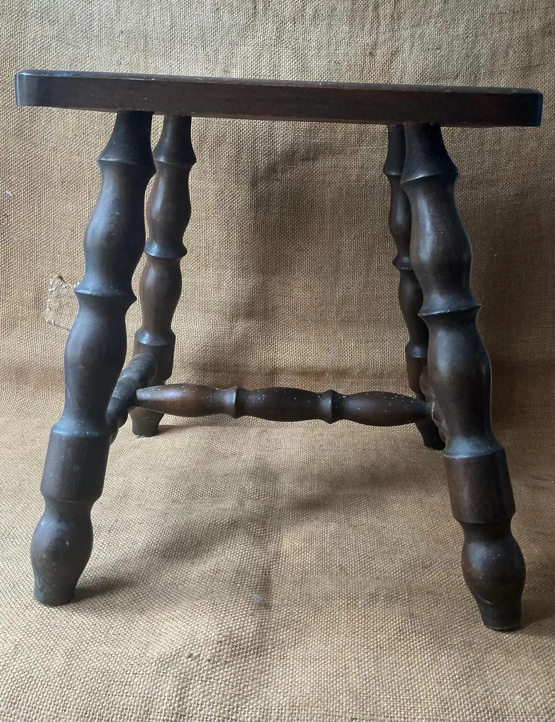 A Vintage French Oak Turned Leg Stool - Etsy | Etsy (US)