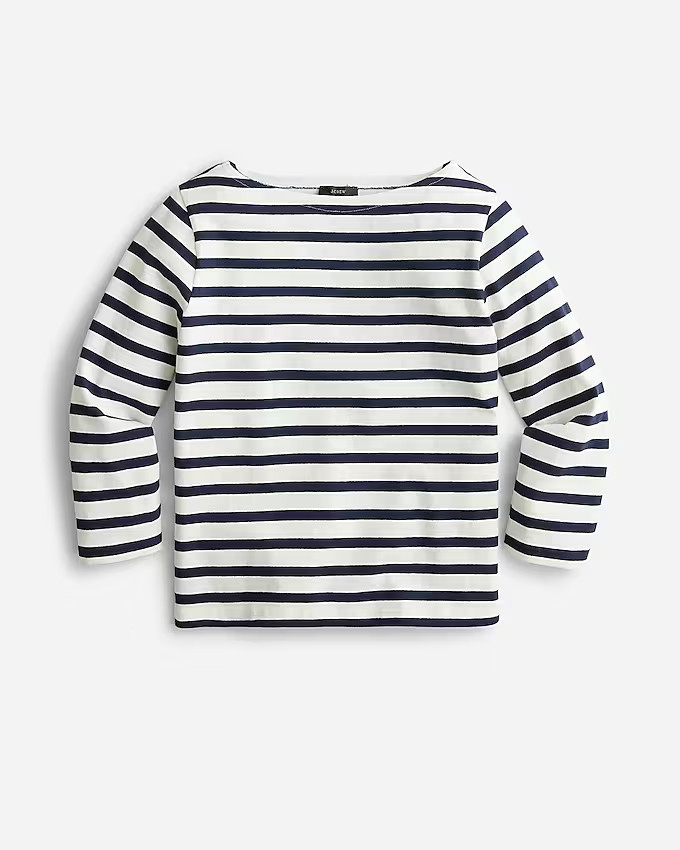 Classic-fit boatneck top in stripe | J. Crew US