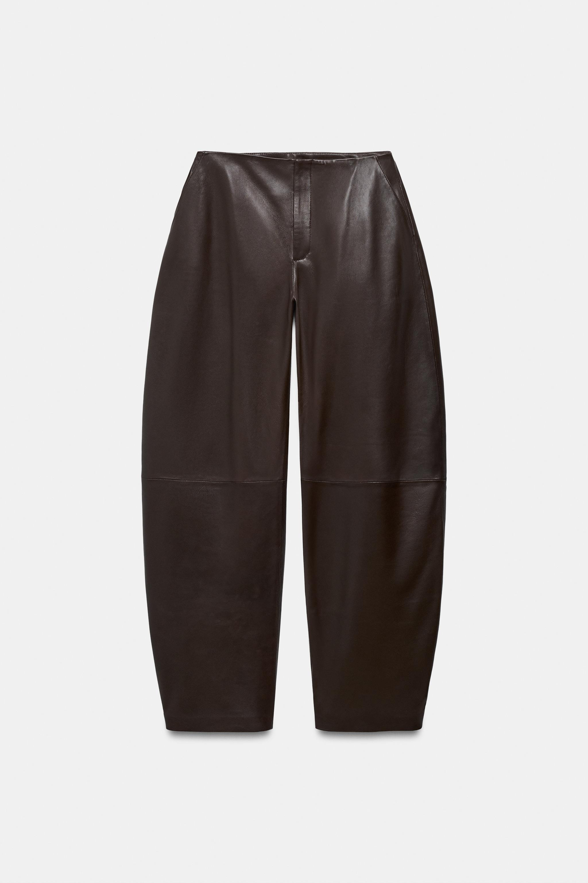 ZW COLLECTION 100% LEATHER BALLOON TROUSERS | Zara UK
