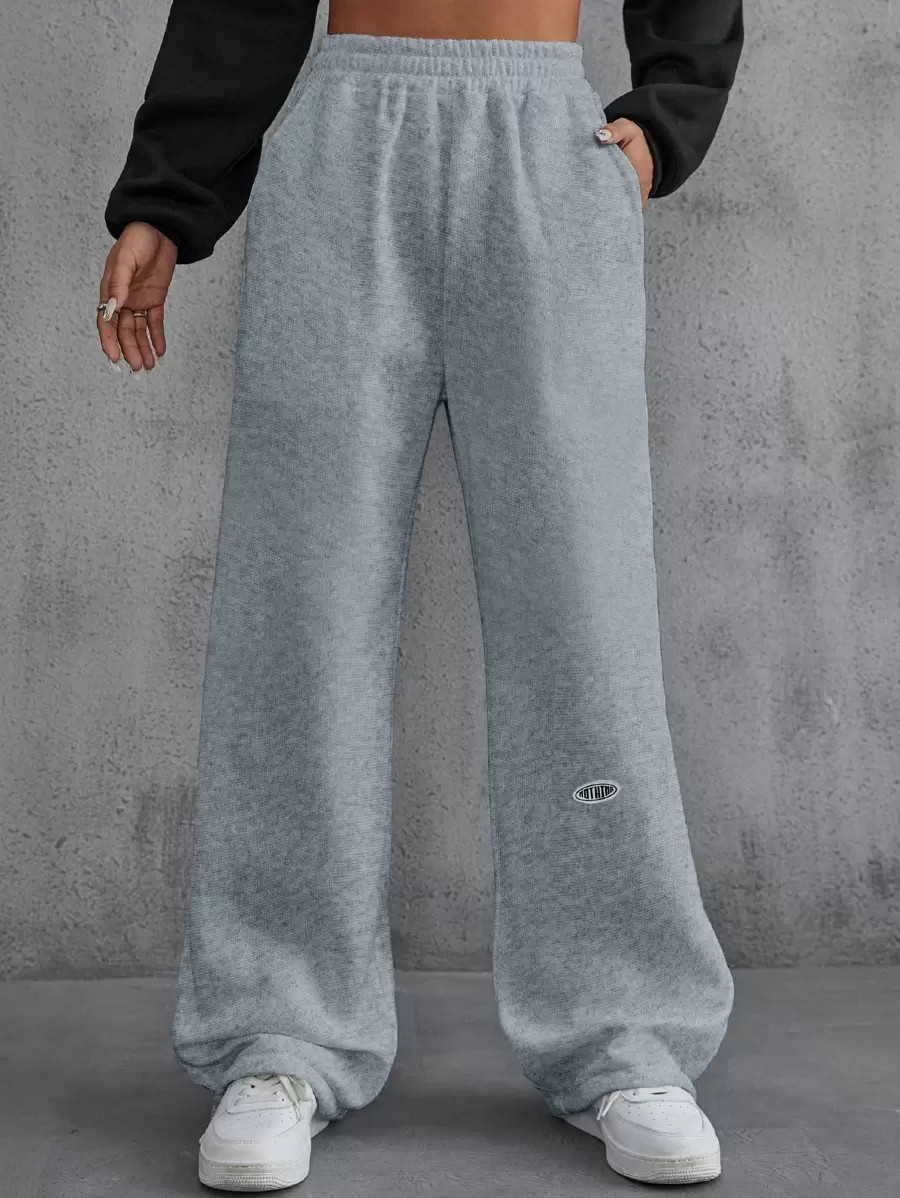 SHEIN EZwear Recomendado Bolso Carta Calça de moletom feminina | SHEIN