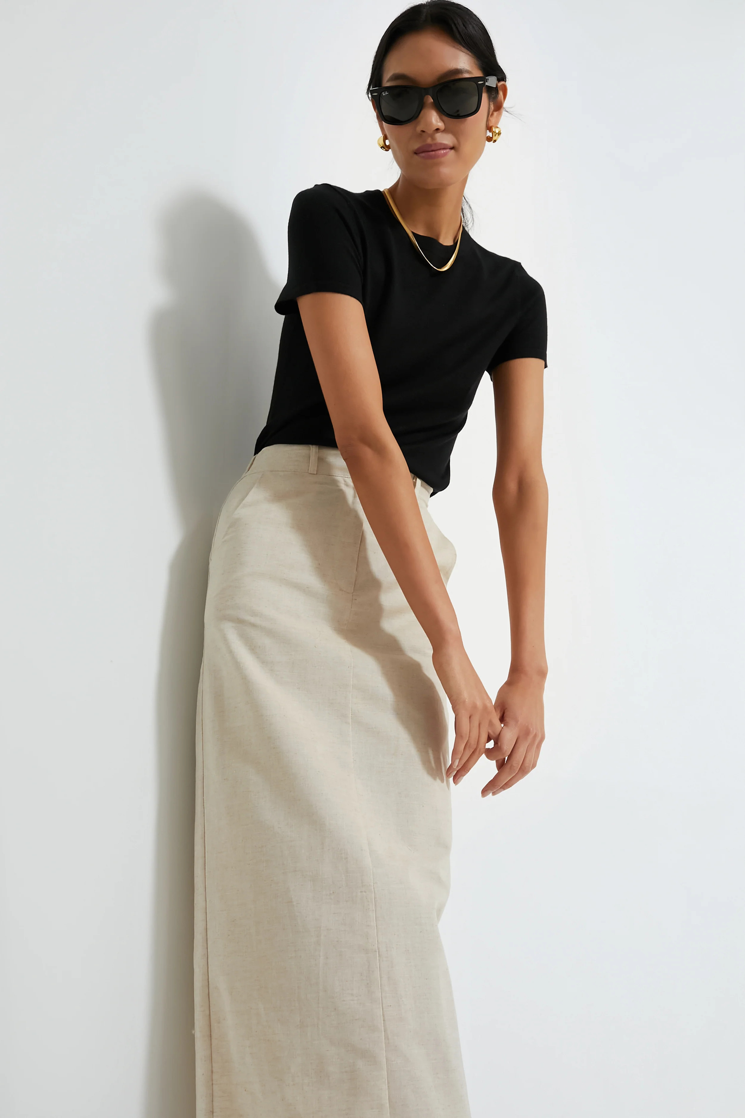 Black Cashmere Silk Blend Katie Tee | Tuckernuck (US)