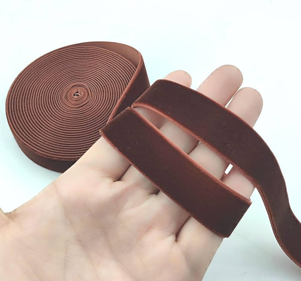YOOGCORETT 5 Yards Dark Brown Vintage Velvet Ribbon Single Face Velvet Ribbon for Christmas Wreat... | Amazon (US)