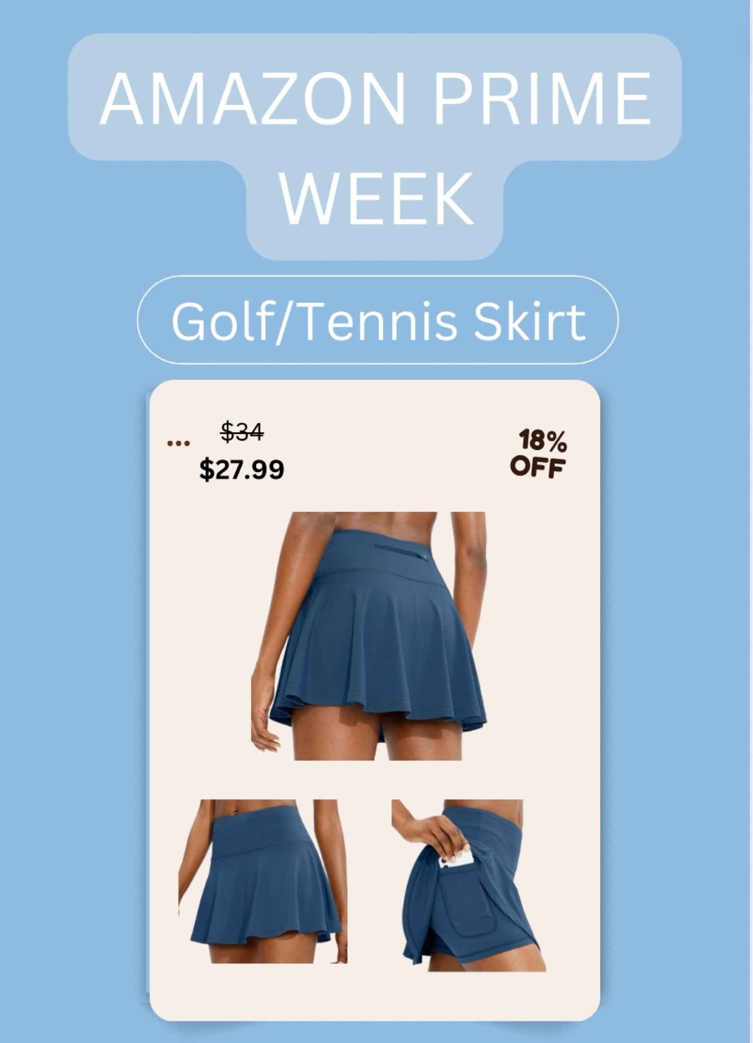 AMAZON GOLF SKIRT ON SALE!!! ALL COLORS ON SALE!
