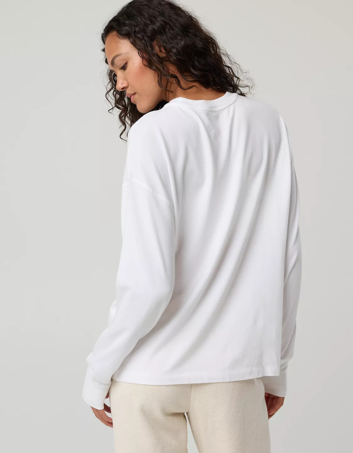 OFFLINE By Aerie Let's Stretch Long Sleeve Boyfriend T-Shirt | American Eagle Outfitters (US & CA)