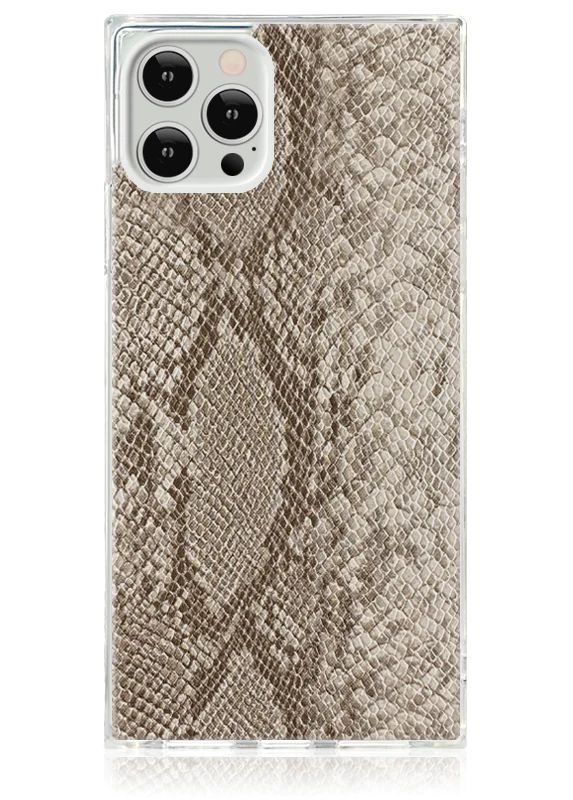 Nude Python Faux Leather SQUARE iPhone Case | FLAUNT