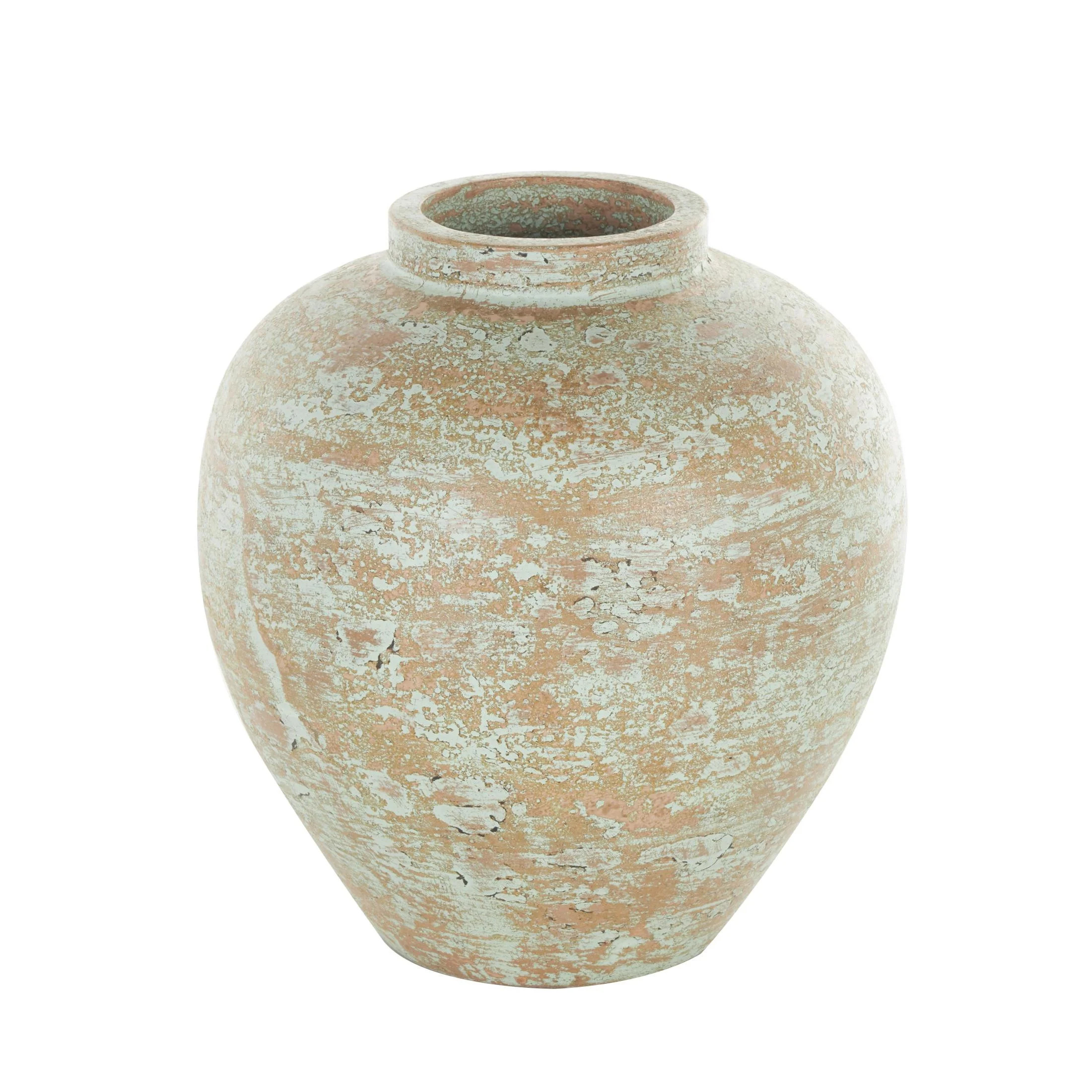 DecMode 12" Antique Style Textured Patina Brown Ceramic Vase | Walmart (US)