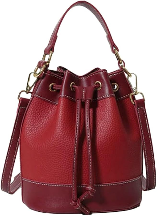 Women’s Retro Bucket Bag Chic Drawstring Hobo Purse with Adjustable Strap Lightweight Shoulder ... | Amazon (US)