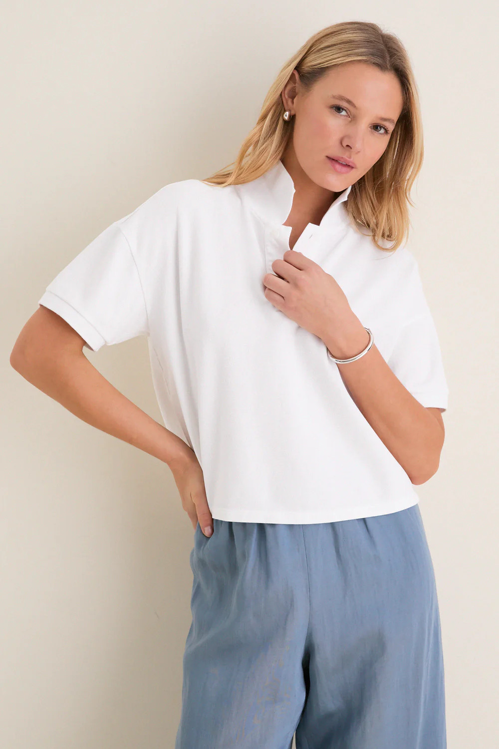 Washed Blue Pique Holmes Boyfriend Polo | Tuckernuck (US)