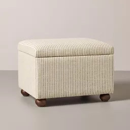Storage Ottoman Linen/Rust Striped - Hearth & Hand\u2122 with Magnolia | Target