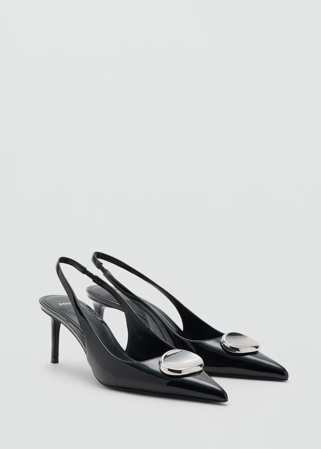 Patent leather high-heeled shoes with metal detail - Women | MANGO USA | Mango (US/MX/AU)