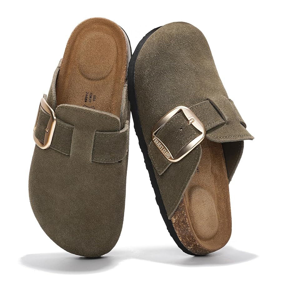 Project Cloud Genuine Leather Clogs for Women Shoes - Memory Foam Insole, Non-Slip & Natural Cork... | Amazon (US)