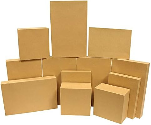 12 Pieces Brown Kraft Cardboard Boxes Gift Wrap for Christmas Holiday, Festive Xmas Wrapping Shir... | Amazon (US)