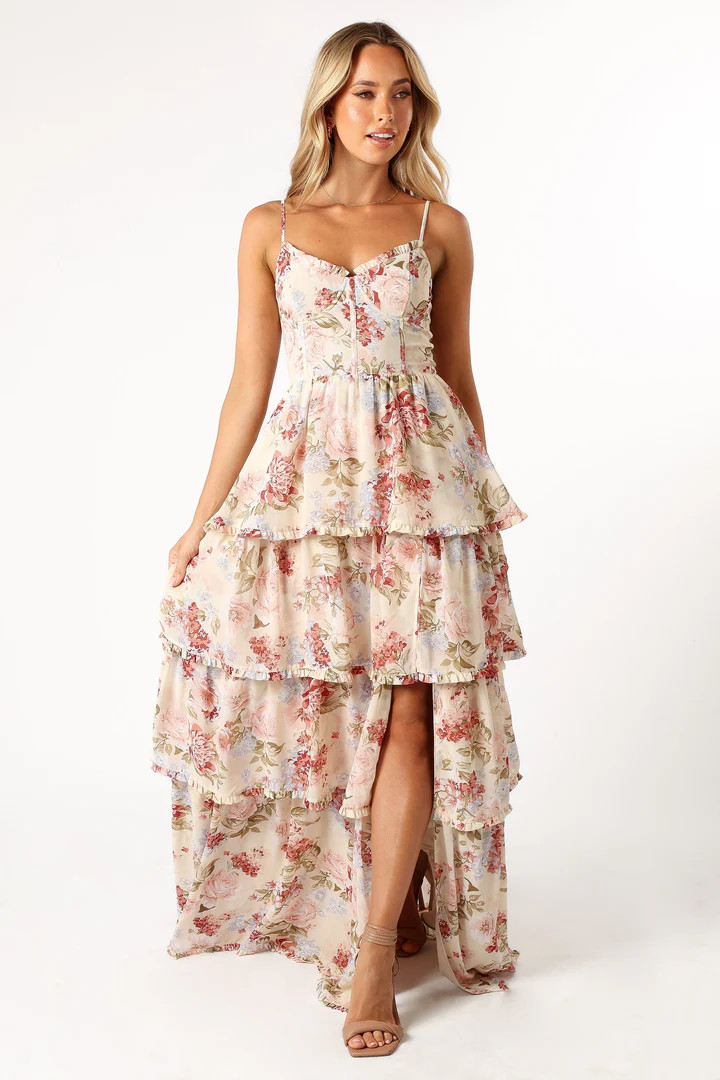 Mito Tiered Maxi Dress - Cream Floral | Petal & Pup (US)