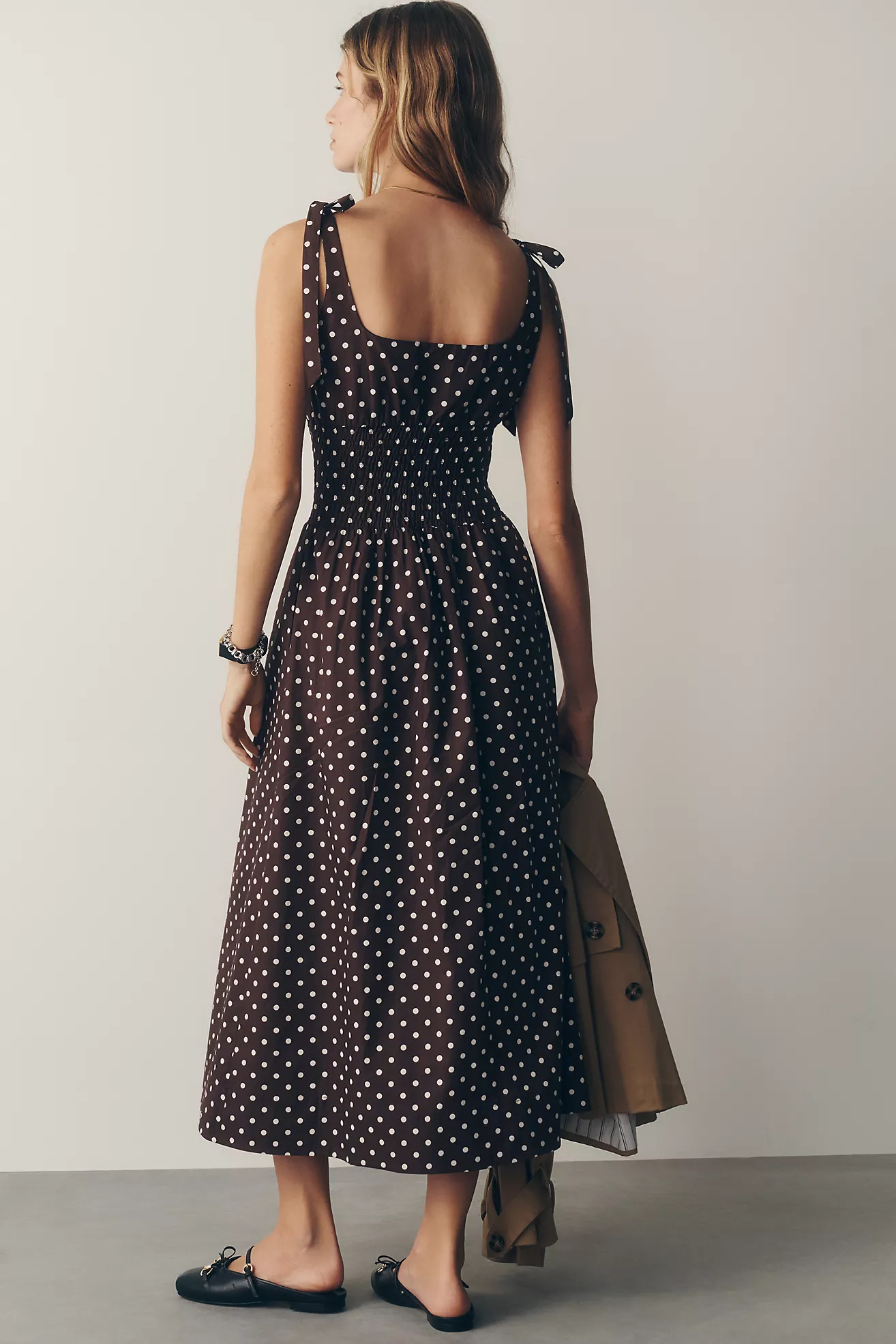 Maeve Cotton Smocked Midi Dress | Anthropologie (US)