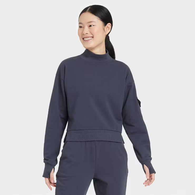 Women's French Terry Butter Wash Sweatshirt - All in Motion™ | Target