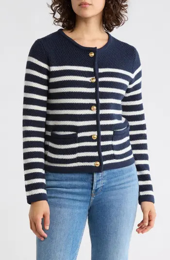 Caslon® Stripe Sweater Jacket | Nordstromrack | Nordstrom Rack