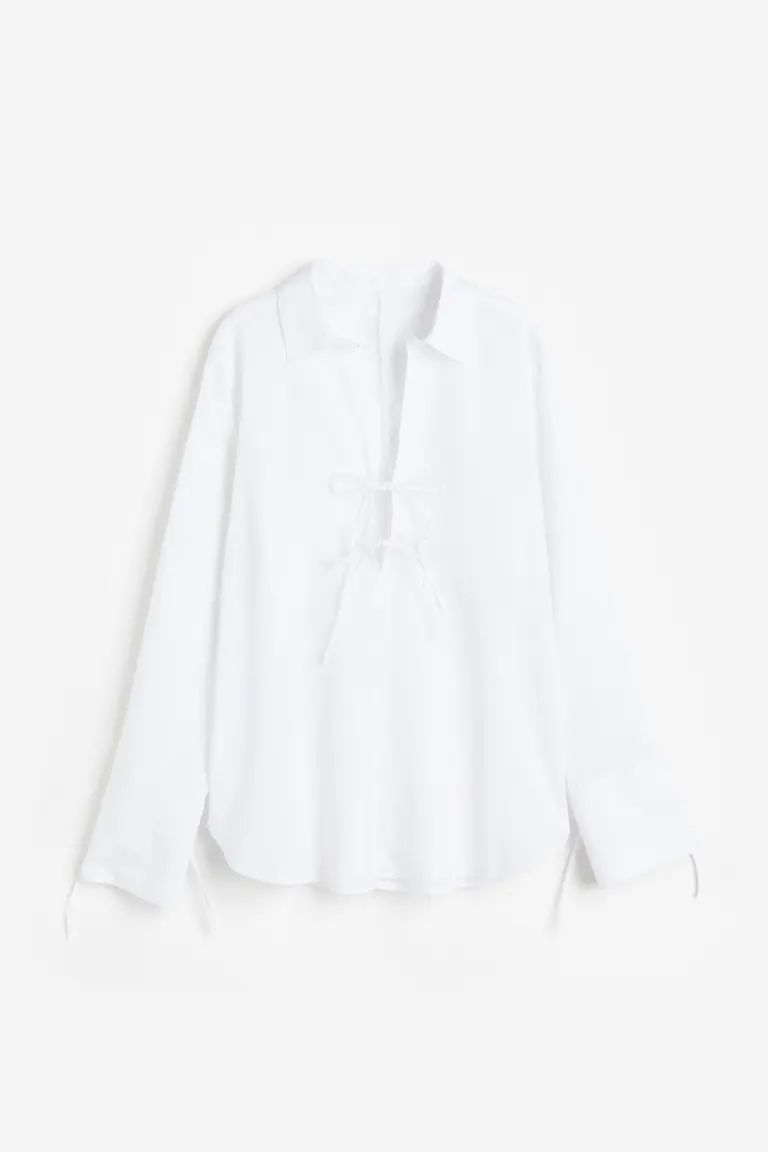 Linen-blend Pullover Shirt | H&M (US + CA)