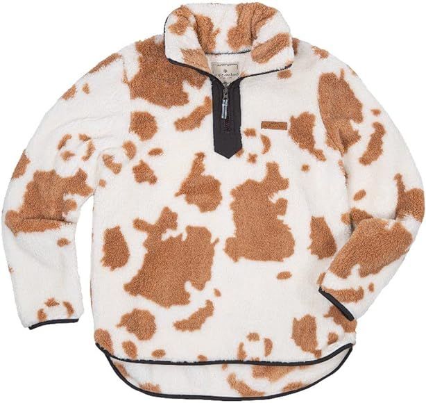 Simply Southern SS Cow Print Y-Neck Pullover | Amazon (US)
