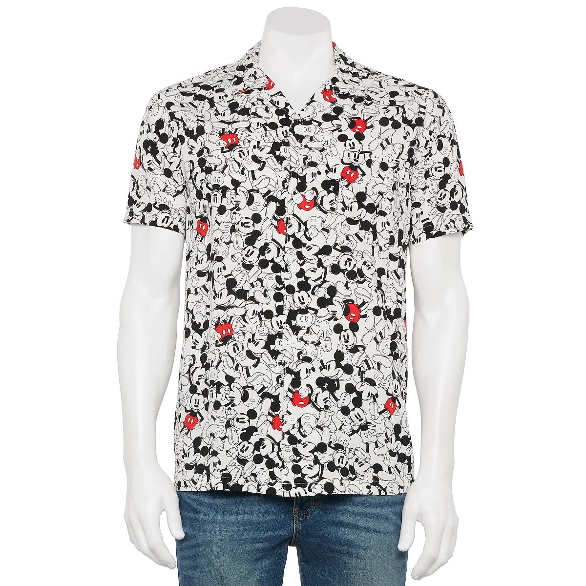 Men's Disney Mickey Mouse Button-Down Camp Shirt | Kohl's