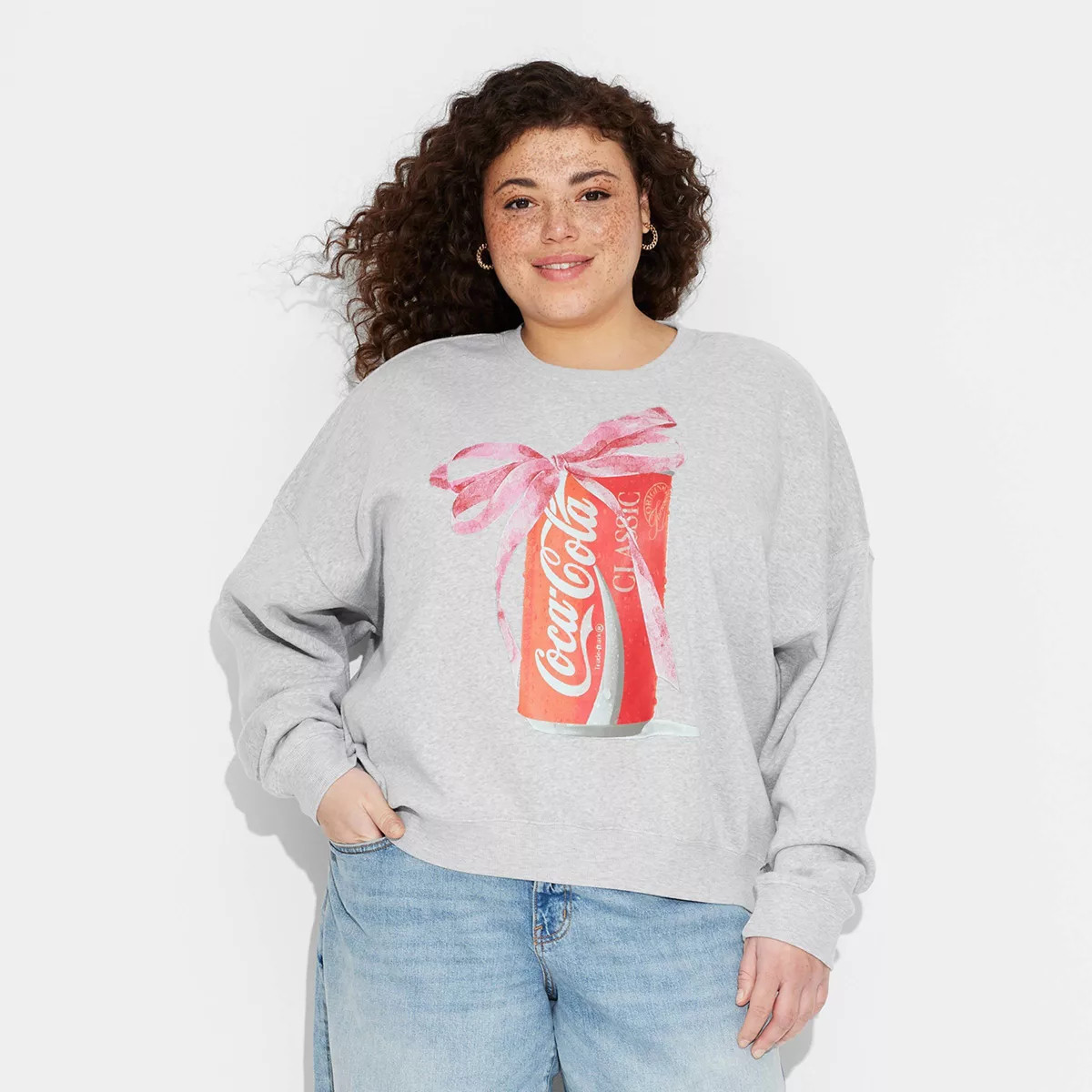 Women's Coca-Cola Bow Graphic Sweatshirt - Gray | Target