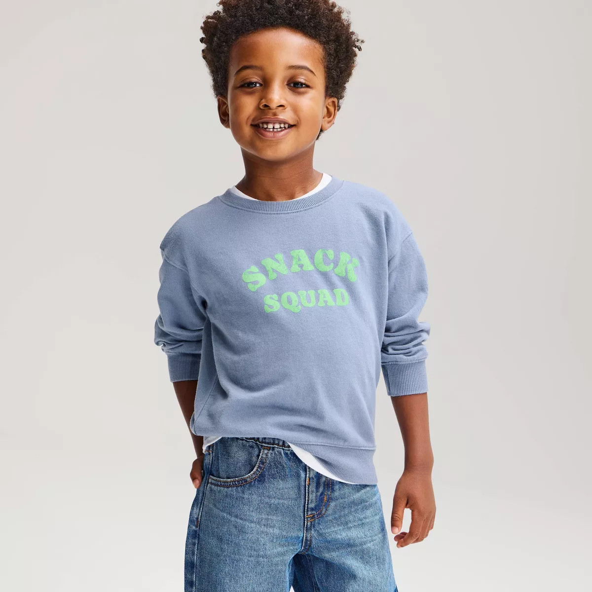 Toddler Boys' Snack Squad Crewneck Sweatshirt Cat & Jack™ Blue 18M | Target