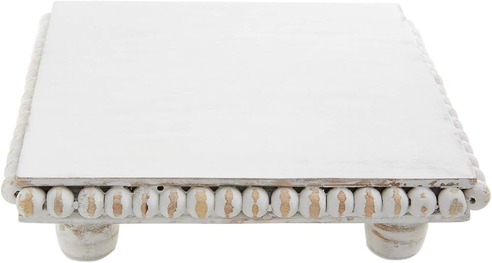 Mud Pie White Wood Beaded Trivet, 8" x 8" | Amazon (US)