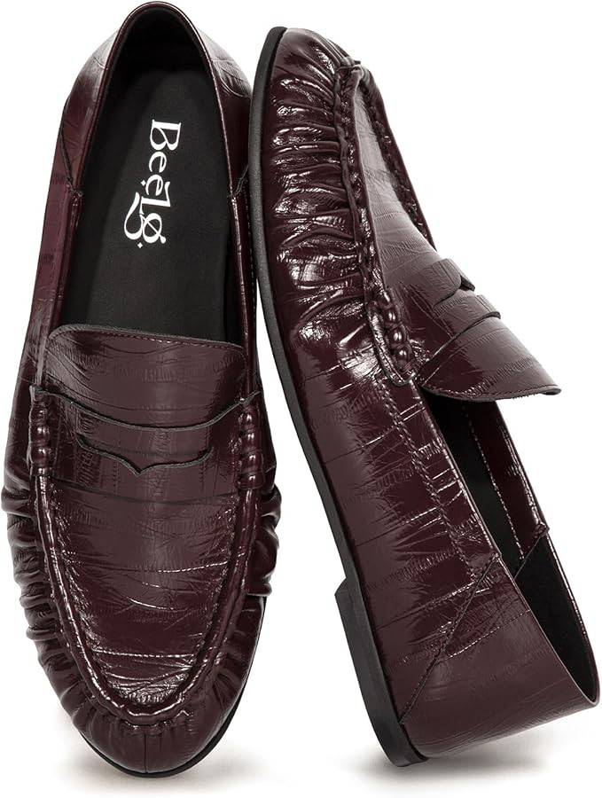 BeeLg Penny Loafers for Women Suede Flats Shoes Casual Loafer Dressy Vintage Work Business Flat S... | Amazon (US)