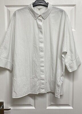 Womens COS White Cotton Button-Up Relaxed Oversized Shirt Top Textured size M | eBay UK