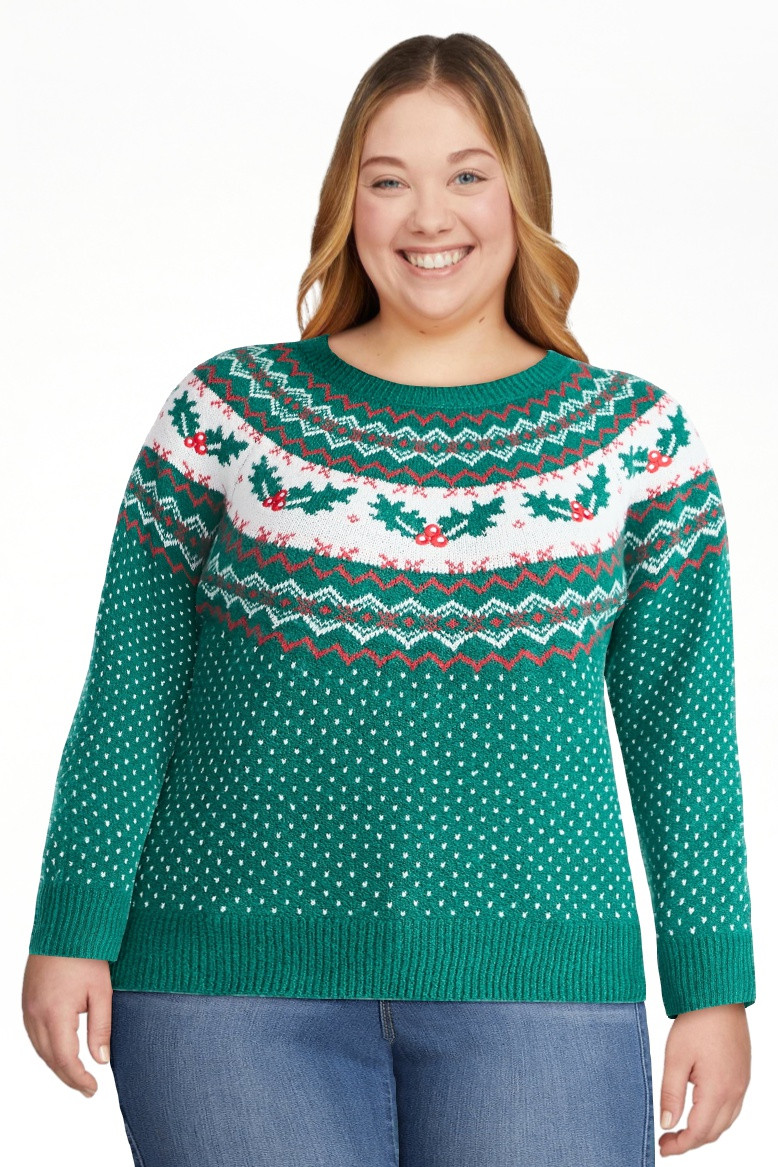 Holiday Time Women's and Women's Plus Pretty Christmas Sweater, Sizes XXS-3X | Walmart (US)