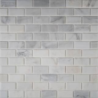 MSI Greecian White Beveled 12 in. x 12 in. x 10 mm Polished Marble Mesh-Mounted Mosaic Tile (1 sq... | The Home Depot