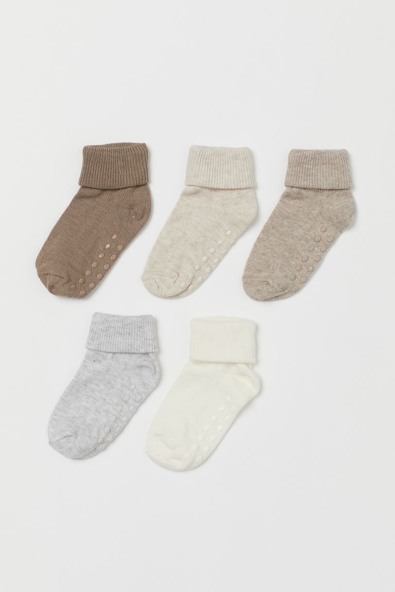 Fine-knit socks in a soft cotton blend with a foldover cuff. Sizes 3 - 9.5 with non-slip protecti... | H&M (US + CA)