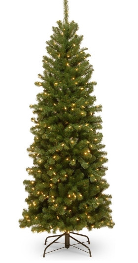 National Tree Company 6 ft Pre-Lit North Valley Spruce Slim Artificial Christmas Tree, 250 Clear Lights, 636 Tips, Includes Stand, Green 

 #LTKCyberWeek #LTKGiftGuide #LTKSaleAlert