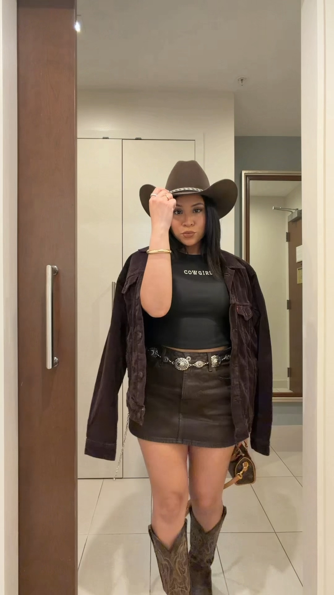 Tank: small
Skirt: 26 
Jacket: medium 
Boots: 6.5 
Tajana hat
Pendant belt 

#LTKgrwm #LTKSpringSale #LTKootd