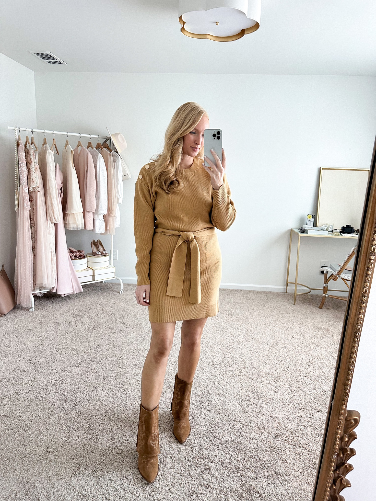 Sweater dress and western boots in the Nordstrom anniversary sale. Wearing a small! The booties are TTS 

#LTKxNSale