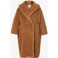 Max Mara Ladies Brown Silk Teddy Camel-Blend Coat, Size: L | Selfridges