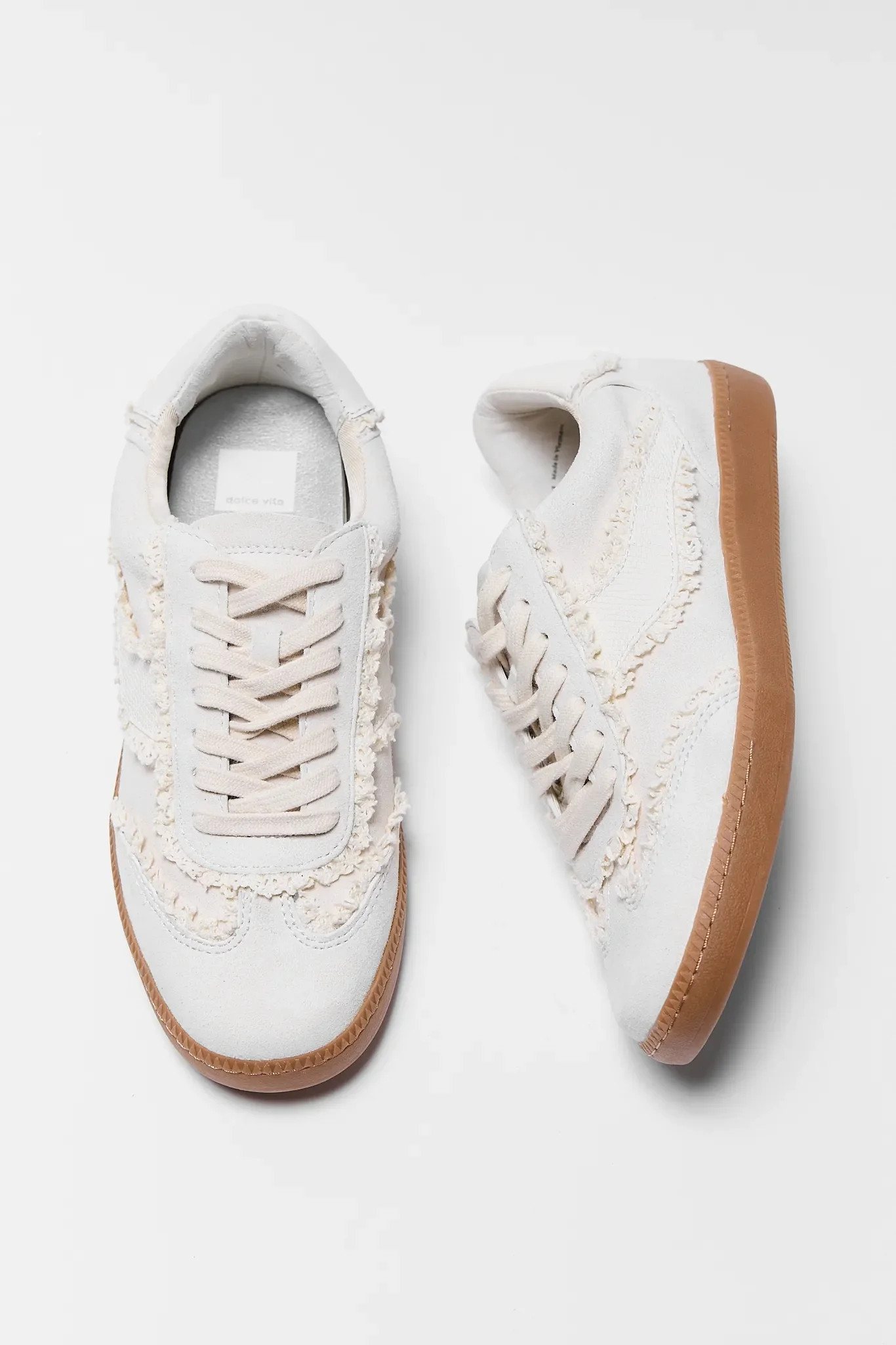 Notice Ivory Lace Trim Sneakers | Avara