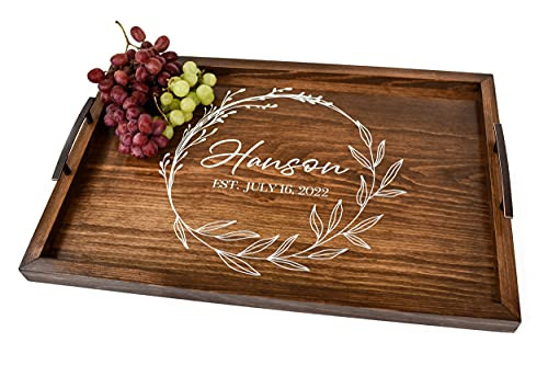 Serving tray with handles personalized wood | Amazon (US)