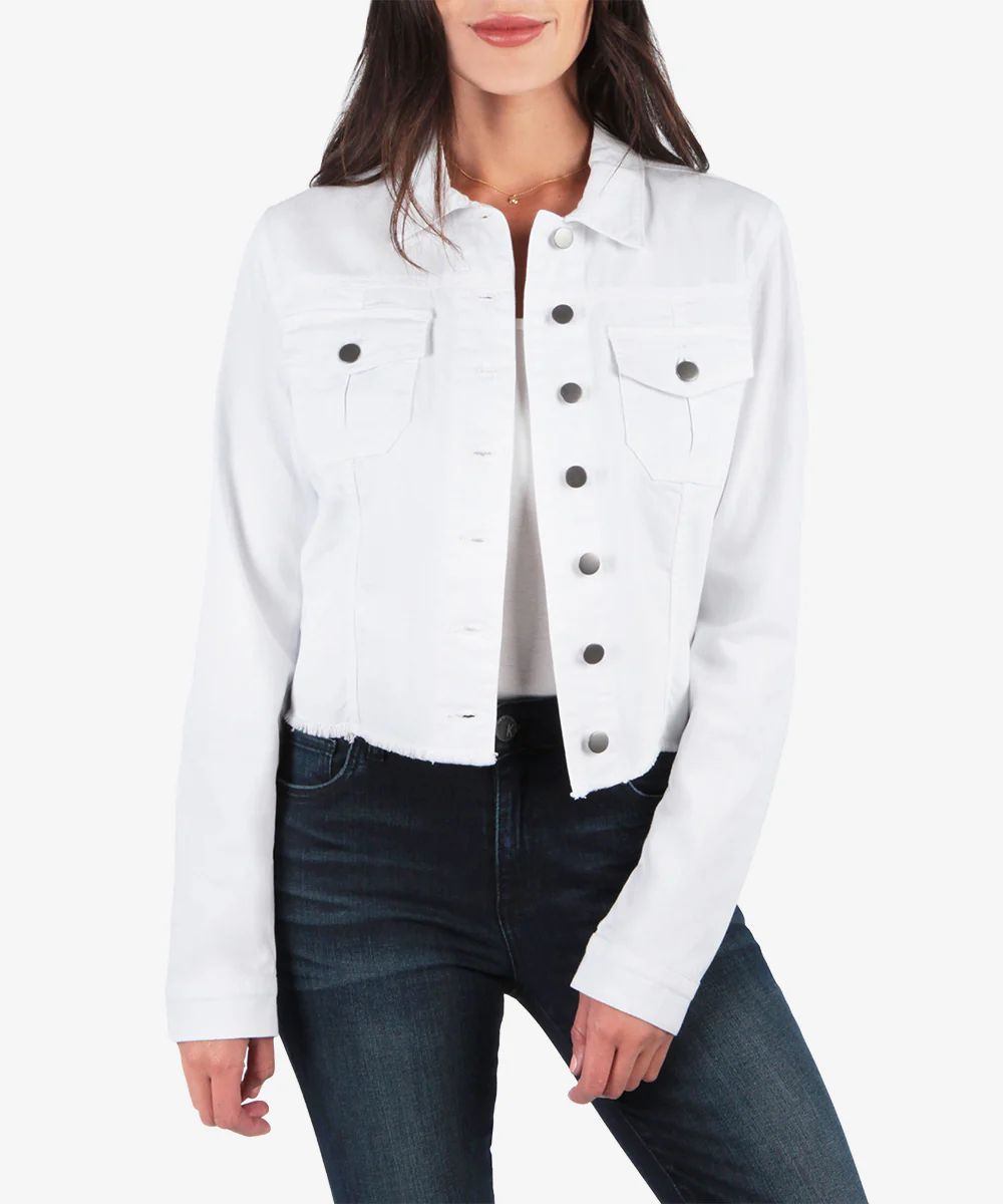 Kara White Denim Jacket - Large / Optic White - Kut from the Kloth | Kut From Kloth