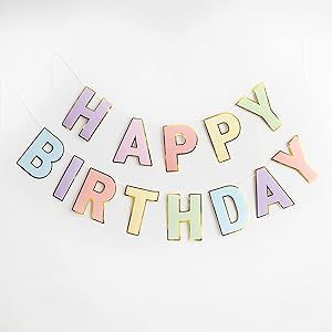 ebabyland Happy Birthday Banner Pastel - Macaron Colorful Letters Banner for Kids Baby Adults Boy... | Amazon (US)